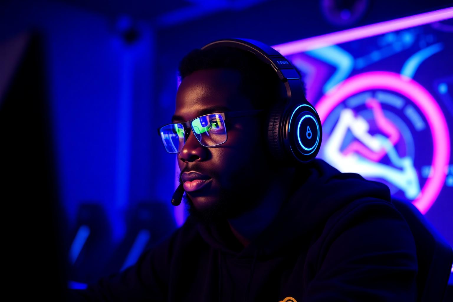 Gamer africain en pleine session e-sport AFryon